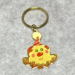 Circus Circus Clown Keychain Vintage Gold-Tone Hotel Casino Souvenir From Taiwan